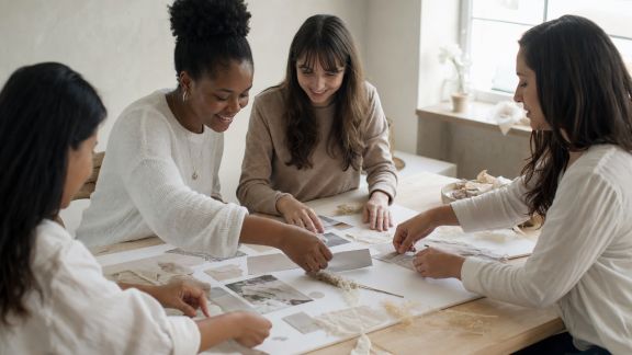 Réaliser un tableau d'inspiration collectif avec les invitées